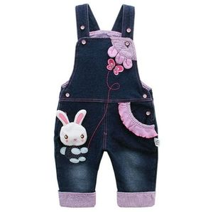 3D Bunny & Butterflies Soft Denim Overalls Size 3T